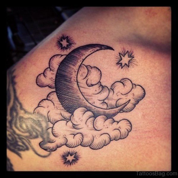 Stunning Cloud Shoulder Tattoo