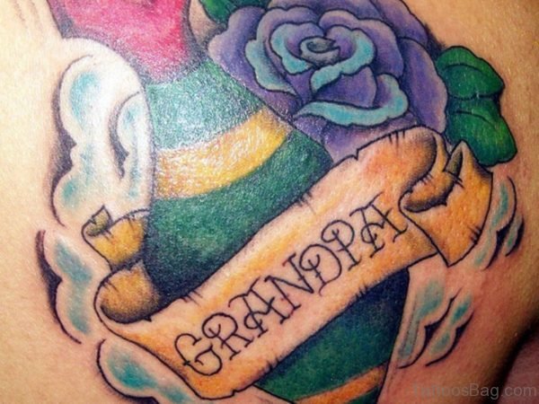 Stunning Grandpa Tattoo On Back