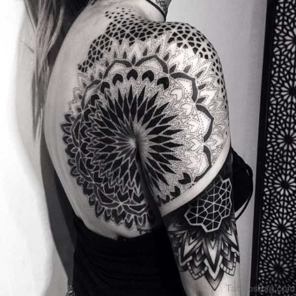 Stunning Mandala Tattoo On Shoulder