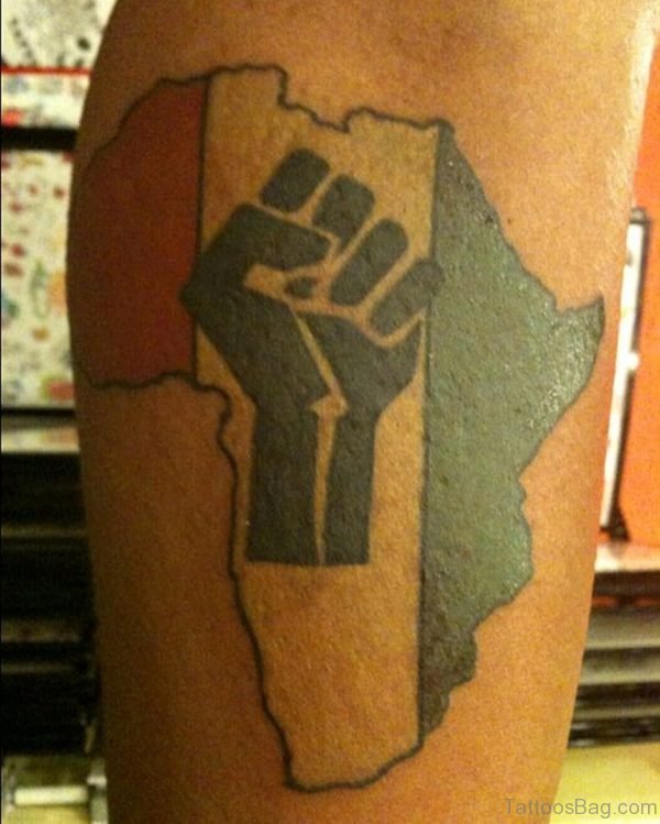 Stylish African Map Tattoo