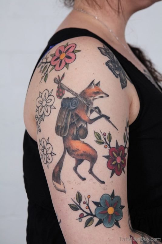 Stylish Fox Tattoo