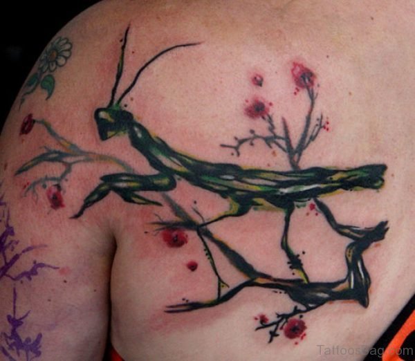Stylish Grassoper Tattoo