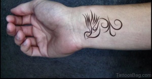 Stylish Swallow Tattoo On Wrist