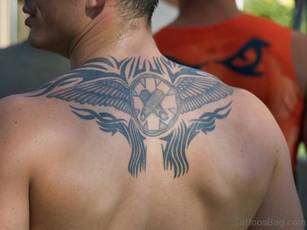 Stylish Tribal Tattoo On Back