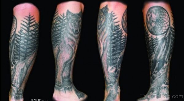 Stylish Wolf Tattoo