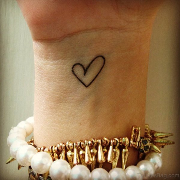 Superb Heart Tattoo On Wrist