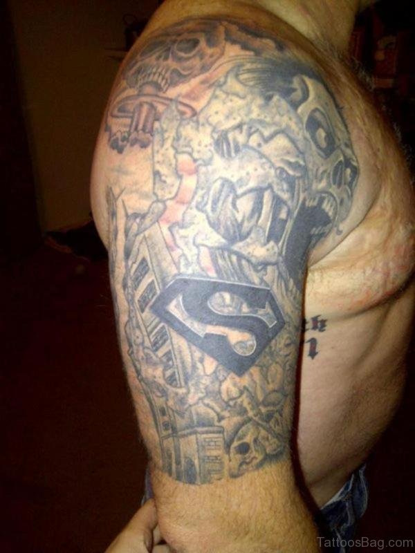 Superman Tattoo On Shoulder