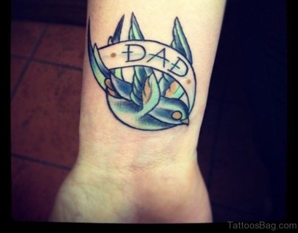Swallow And Dad Tattoo