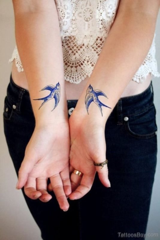 Swallow Tattoo Design On Wrist