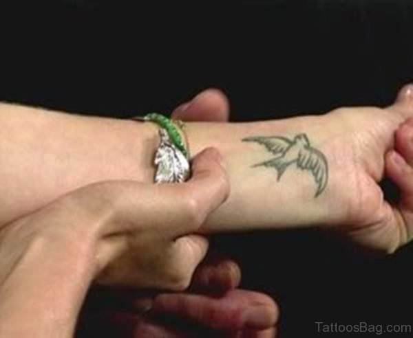 Swallow Wrist Tattoo For Girls