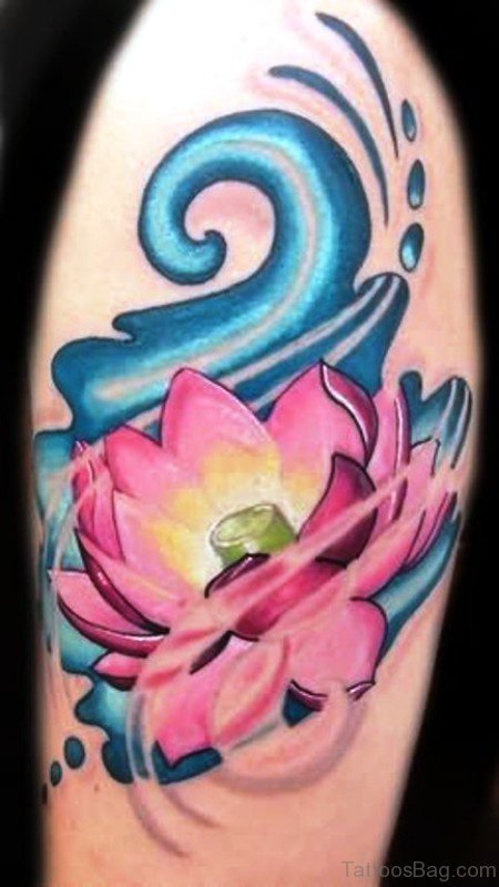 Sweet Flower Tattoo On Shoulder