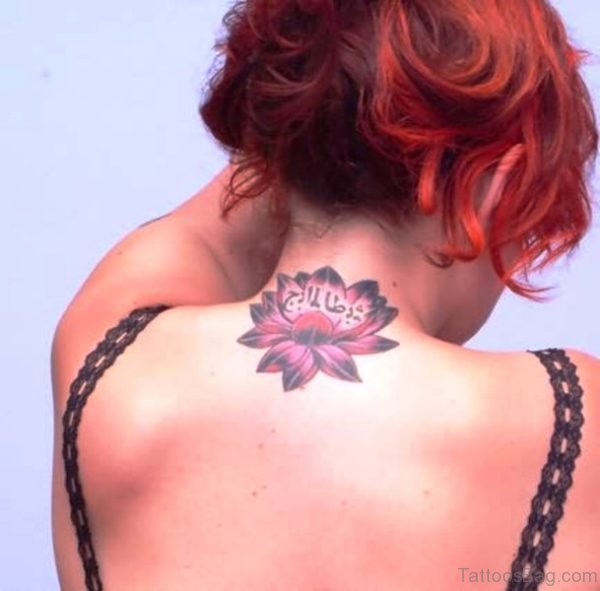 Sweet Pink Neck Tattoo