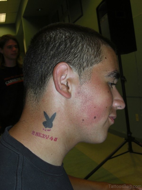 Sweet Rabbit Neck Tattoo