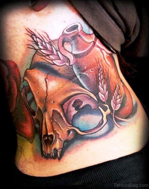 Sweet Skull Neck Tattoo Design