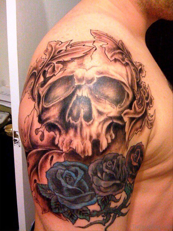 Sweet Skull Shoulder Tattoo