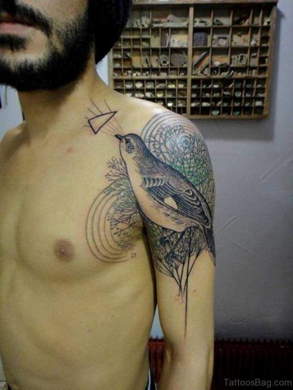 Sweet Sparrow Geometric Tattoo