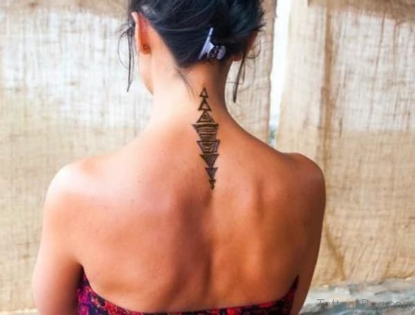 Sweet Tiny Tattoo On Neck