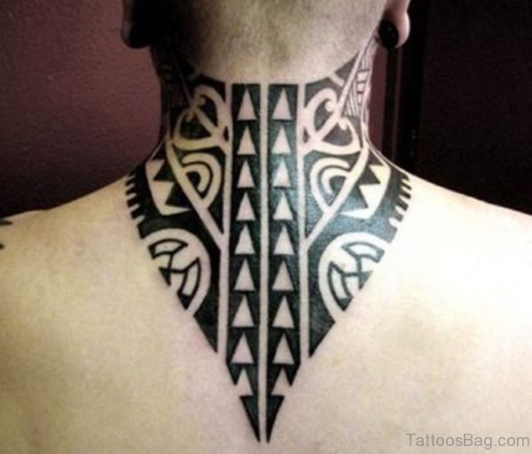 Sweet Tribal Neck Tattoo Design