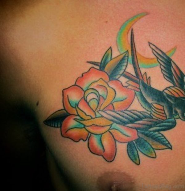 Swallow And Rose Tattoo