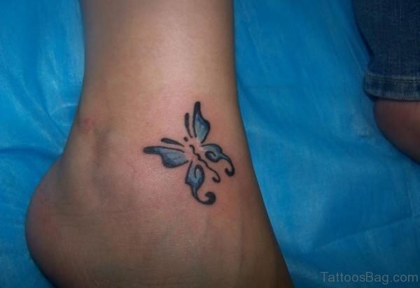 Tiny Butterfly Ankle Tattoo Design