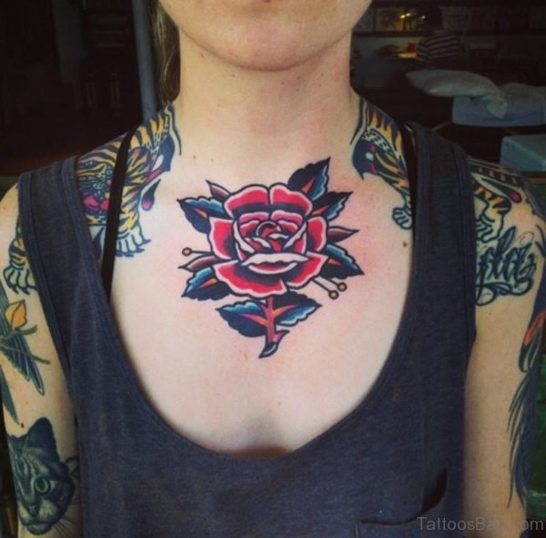 Traditional Rose Tattoo