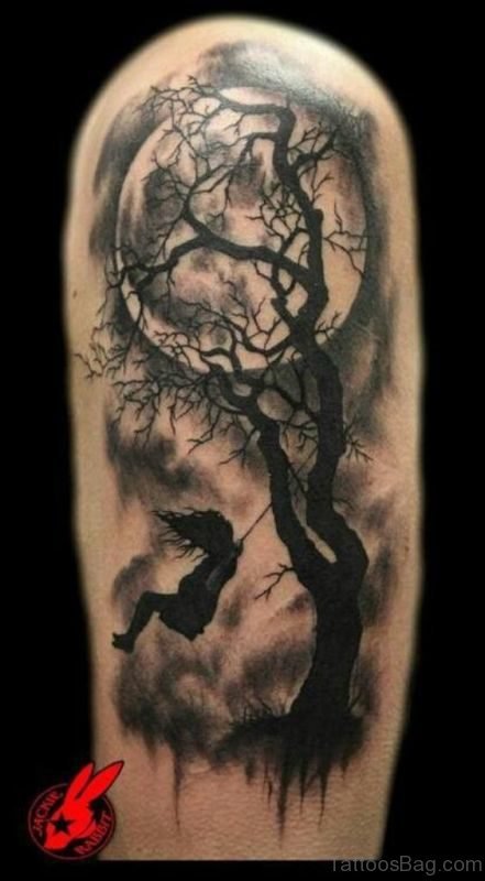 Tree And Cloud Tattoo