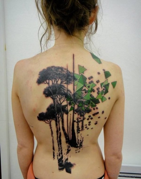 Tree Tattoo Design On Back