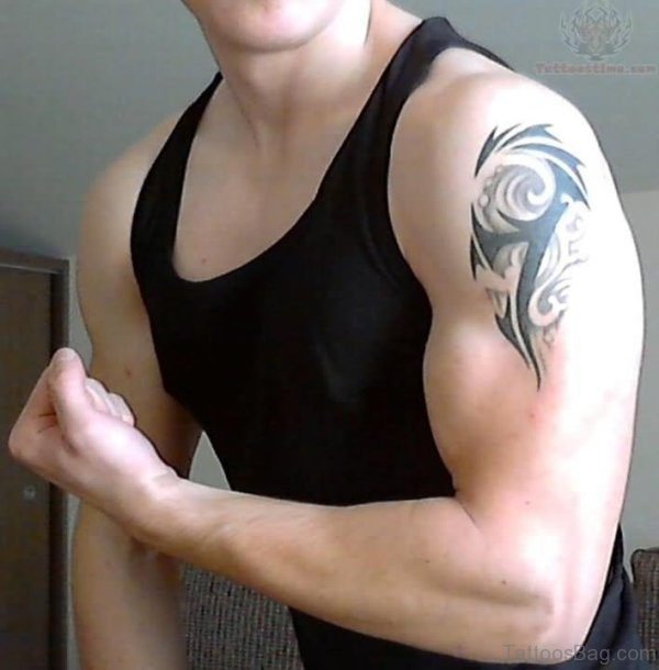 Triabl Tattoo On Left Shoulder
