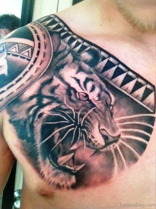 Tribal Black Tiger Tattoo Design