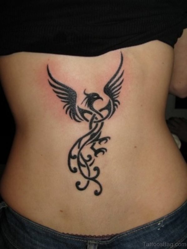 Tribal Eagle Tattoo Design On Lower Back