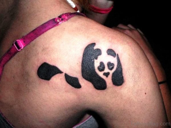 Tribal Panda Tattoo On Shoulder