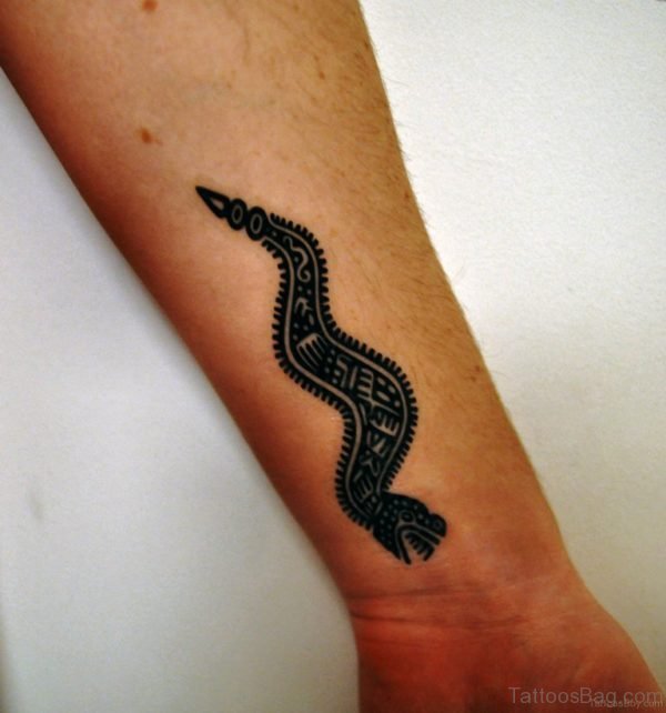 Tribal Snake Wrist Tattoo