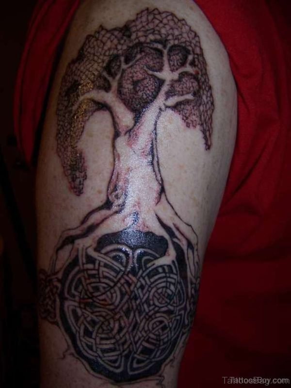Ultimate Celtic Tree Tattoo On Shoulder