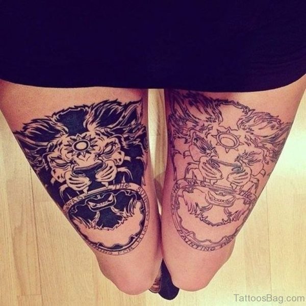 Ultimate Lion Tattoo On Thigh