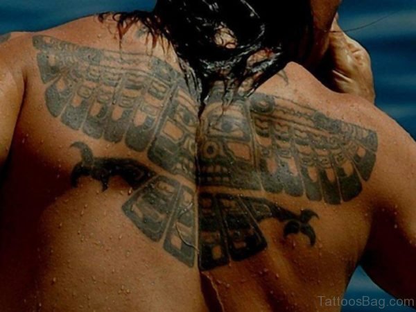 Unique Eagle Tattoo On Back