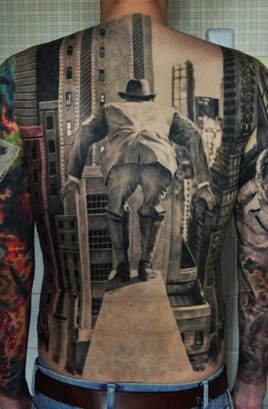Unique Full Back Tattoo