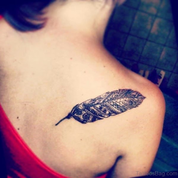 Unique Pigeon Feather Tattoo