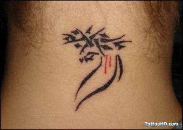 Unique Tribal Neck Tattoo
