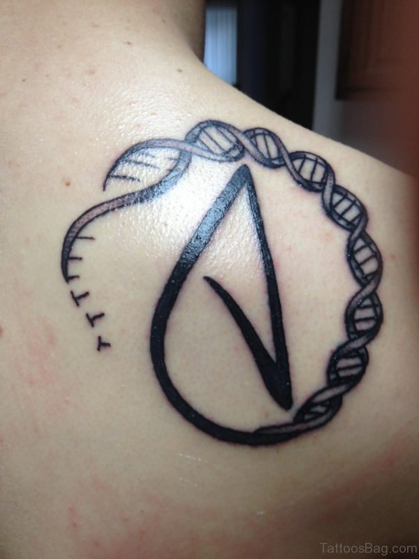 Very Best Atheist Tattoo On Upper Back Shoulder