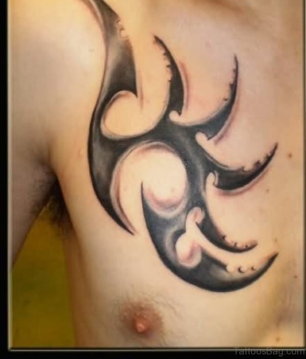 Very Nice Maori Tribal Tattoo On Chest