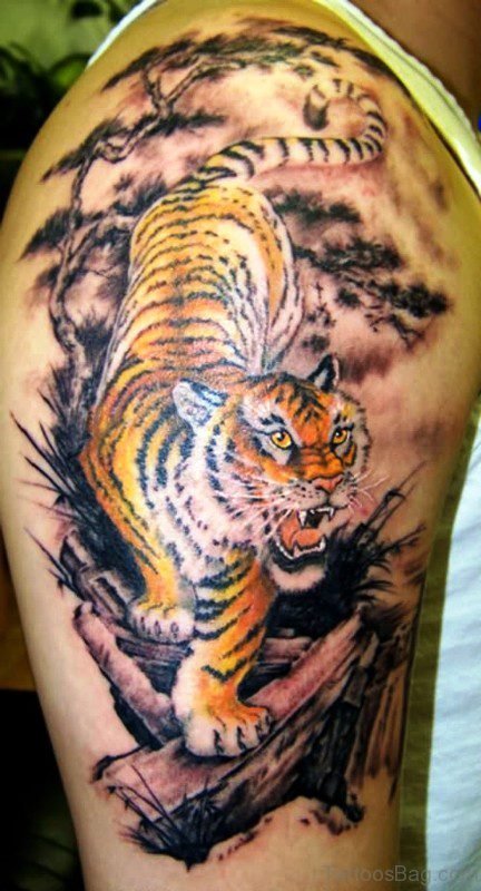 Walking Tiger Tattoo