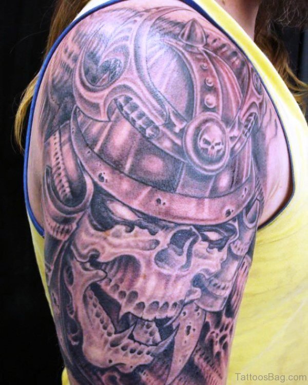Warrior Skull Tattoo Design 