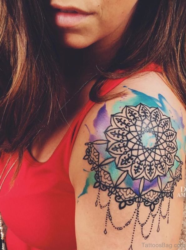 Watercolor Mandala Tattoo