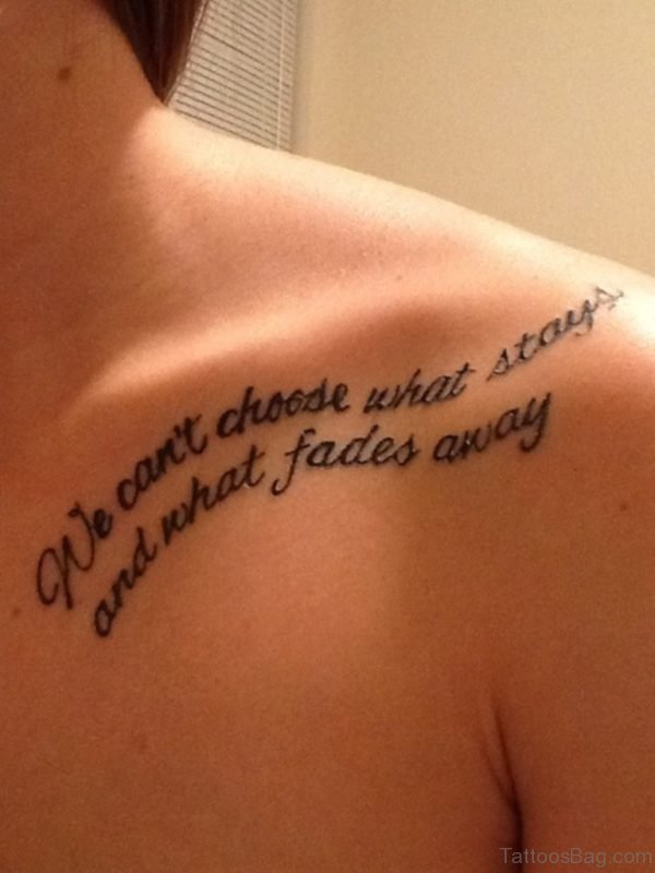 We Cant Choose Quote Shoulder Tattoo
