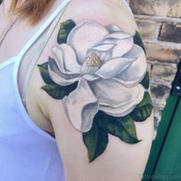 White Wonderful Magnolia Tattoos
