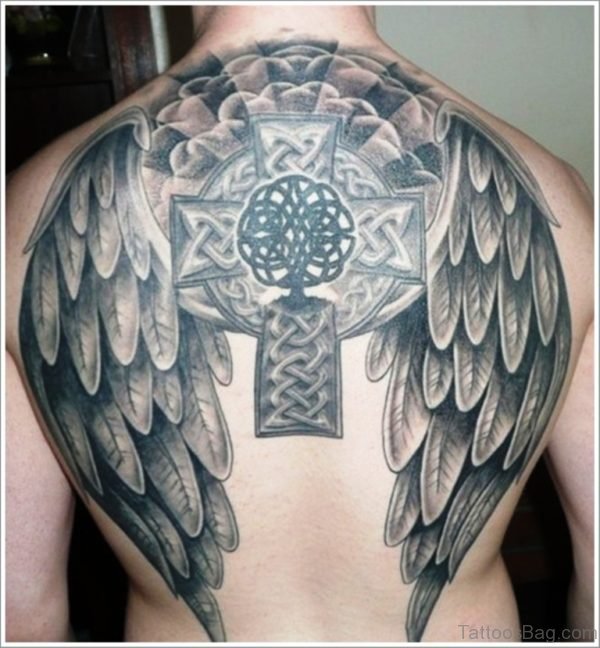 Winged Celtic Cross Tattoo