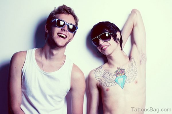 Winged Diamond Tattoo