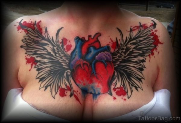 Wings And Heart Tattoo