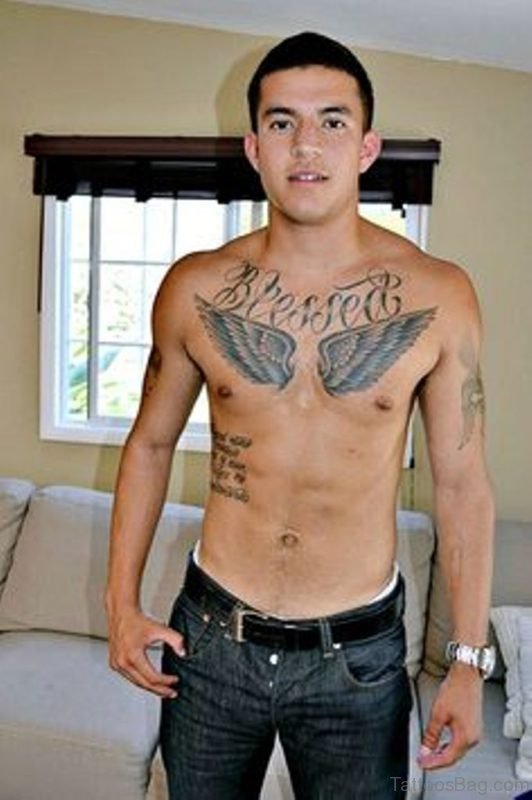 Wings And Word Tattoo
