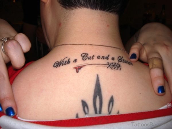 With A Cut Neck Tattoo